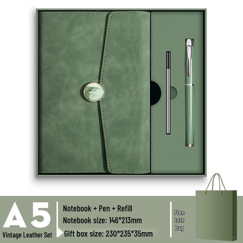 In-Stock A5 Notebook: Business Gift with Thickened Soft Leather, High-Appearance Design, Buckle Closure, and Gift Box