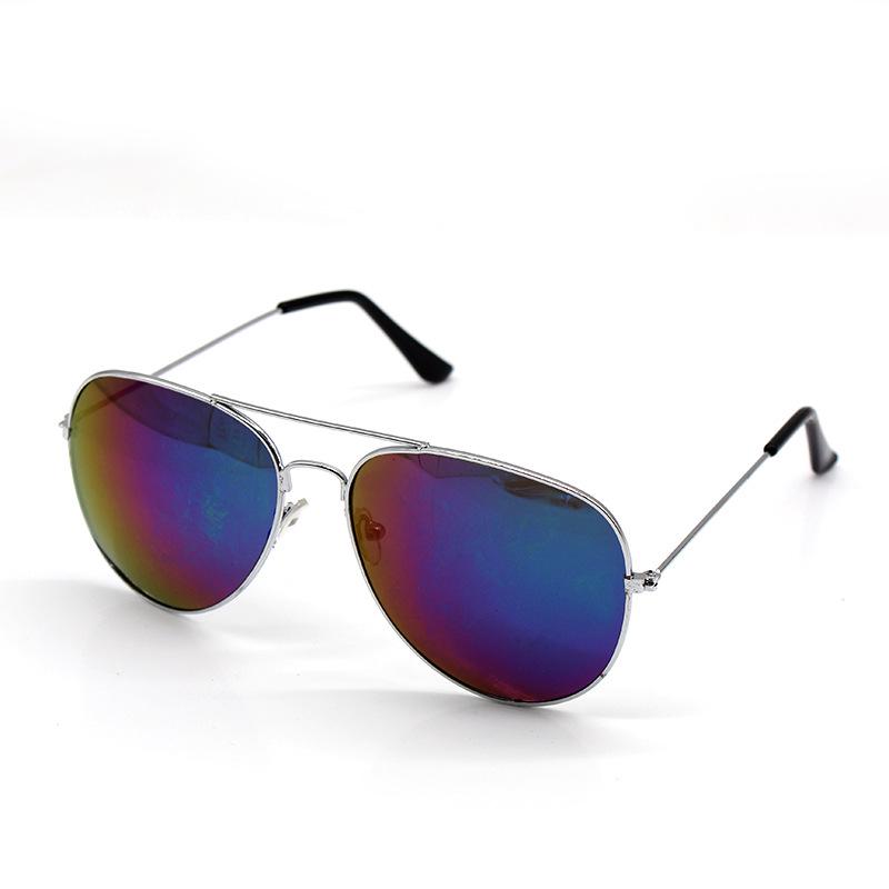 Unisex Aviator Frog Mirror Sunglasses - Multicolor Metal Frame