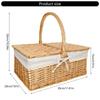 Handwoven Picnic Hamper with Lid and Liner Handwoven Storage Basket for Vegetables and Fruit Home Decoration Tool