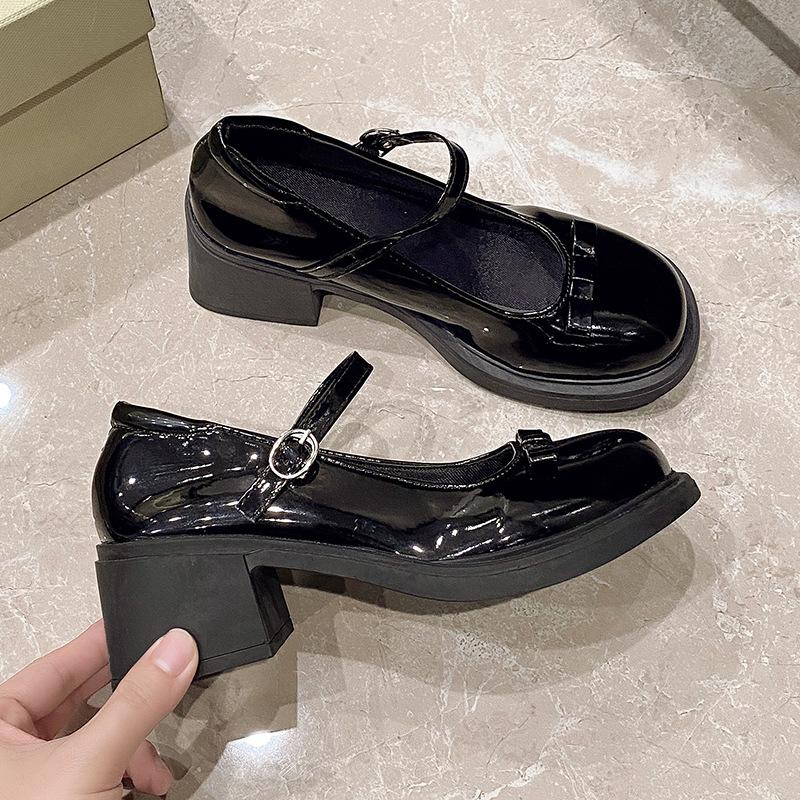 

Женские легкие лоферы--Французский винтаж Мэри Джейн Дом Путешествия Улица Увеличение роста Удобные Нескользящие Износостойкие Неустающие туфли 40 чёрный