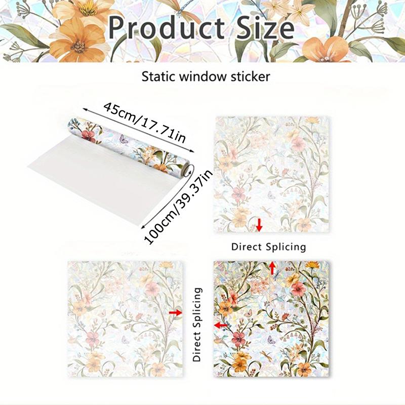 1PC PVC Aesthetic Natural Fit Showcase Moisture-proof Balcony Glass Waterproof Bedroom Window Sticker Bathroom Long-lasting