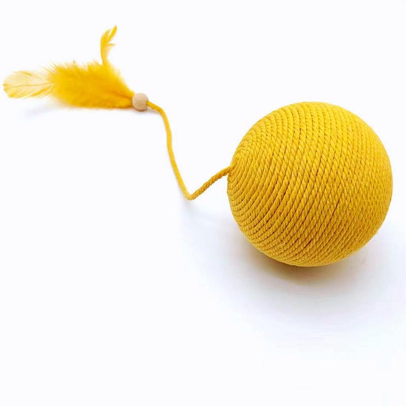 Cat Toy Feather Cat Toys Interactive Large Cotton Rope Ball Toys for Cats Sticks Cats Toy with Bell Teeth Grinding Pet Products