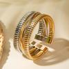 Accessories Hip Hop Punk Style Bracelet Wide Vertical Cross Striped Snake Bone Chain Open Bracelet Wholesale