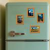 Vintage Refrigerator Magnets Art Display Wooden Magnetic Frame For Fridge 2x3in Photo Display With Vintage Florals Artwork