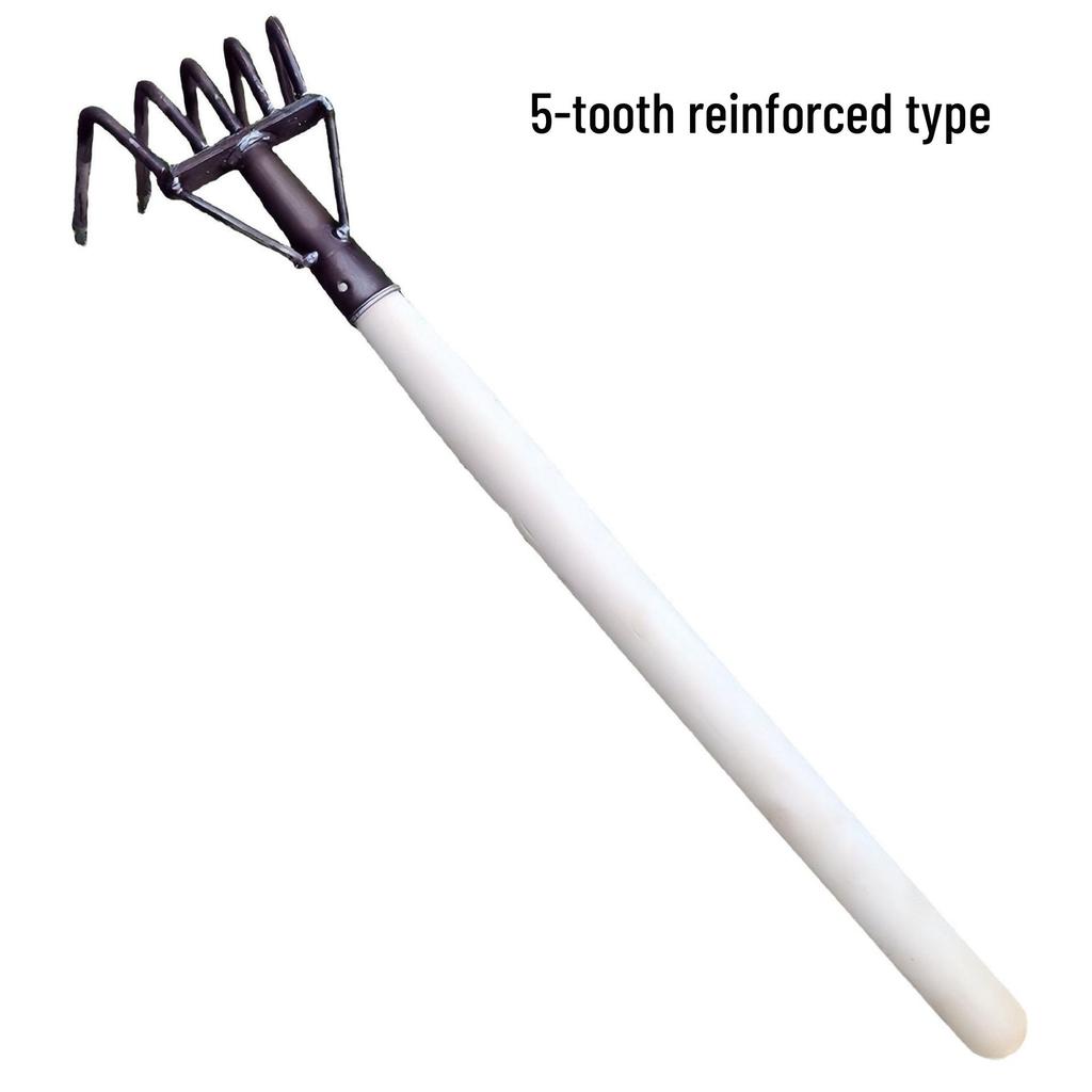Five-Tooth All-Steel Rake for Beach, Clam Digging, and Gathering Seafood