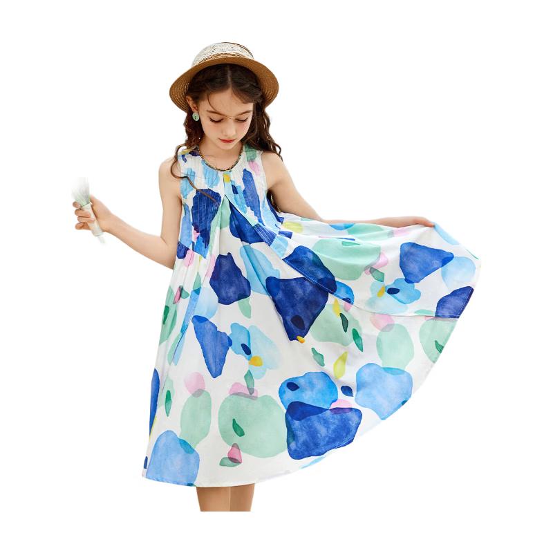 ASK JUNIOR Girls  Floral Sleeveless Princess Dress 120