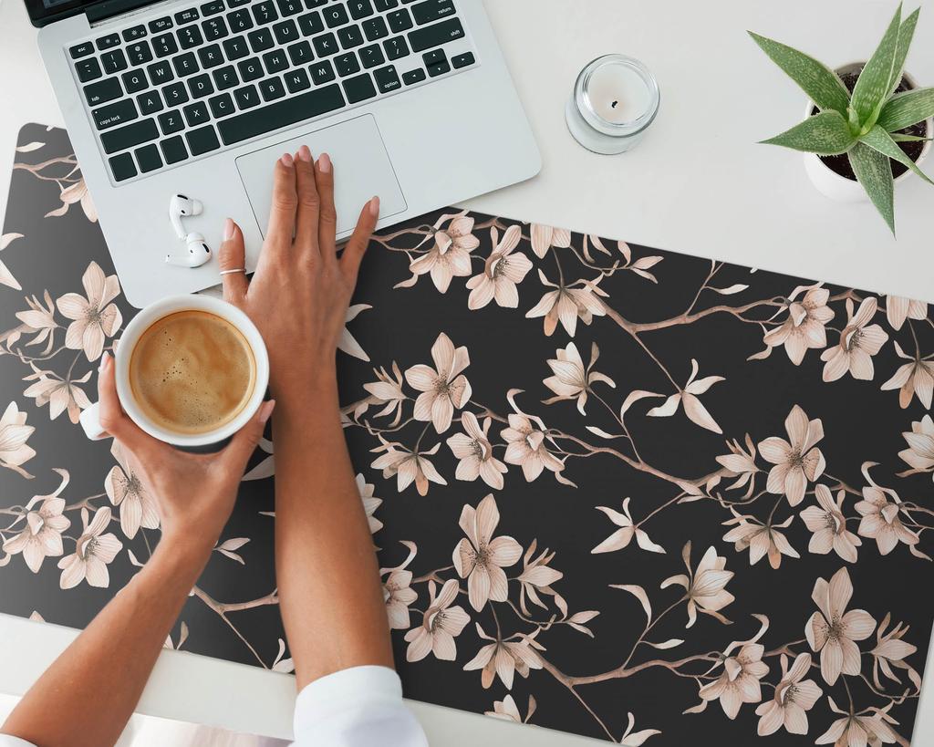 Vinyl Protective Mat with Modern Floral Vintage Pattern 100x50 Cm