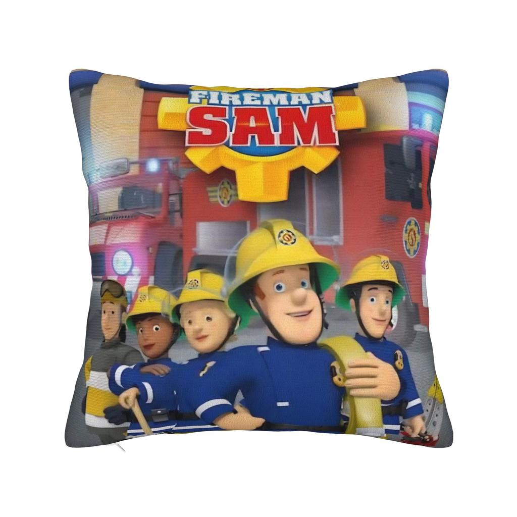 Fireman Sam Square Pillow Case Firefighters Cartoon Cushion Covers Awesome Zippered Decorative Pillowcase for Sofa 40*40cm
