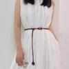 Bead Leather Waistband Adjustable Thin Belt Simple Rope Waist Chain  Jackets