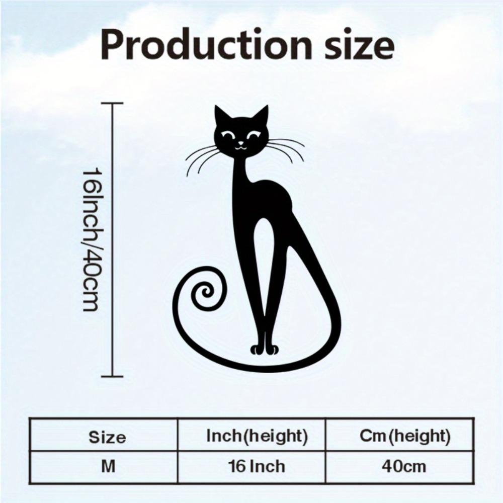 

Black Cat Iron Wall Art, Metal Statue Mural for Office Patio Halloween Decor, Gift for Cat Lovers Rustic Farmhouse Hanging Ornament M/40CM/16Inch