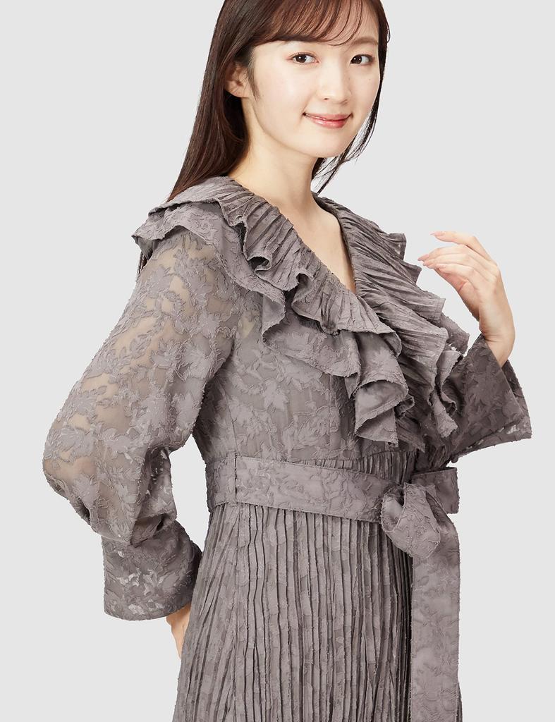 Snidel Volume Frill Jacquard Dress SWFO215041 GBEG 1 Women's