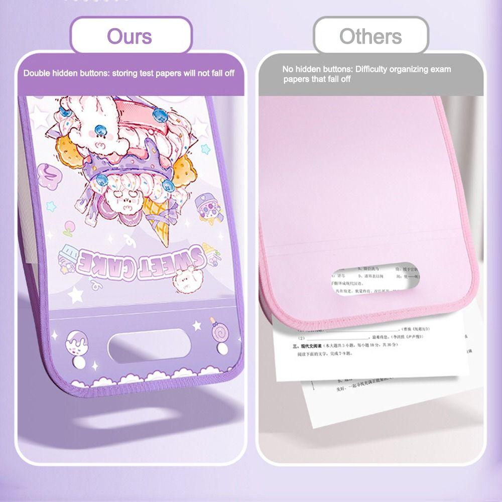 Cartoon Animal A4 File Folder 3-Layer Expanding Test Paper Storage Bag  School Office Supplies