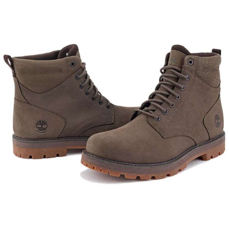 Timberland Waterproof Durable Comfortable Versatile Short Boots Men Boots Dark-Brown A69UH-EM5