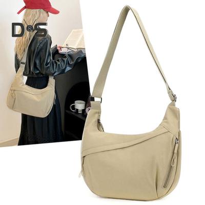 Borsa a Hobo Monocolore Portatile a Mezza Luna Borsa a Spalla con Zip da Viaggio Borsa a Tracolla Messenger per Viaggi Quotidiani Ufficio Shopping