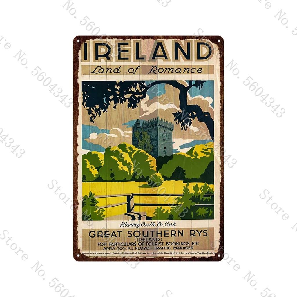 City Landscape Vintage Metal Sign Paris San Francisco Los Angeles Dubai Travel Scenery Tin Plates Home Decoration Metal Poster
