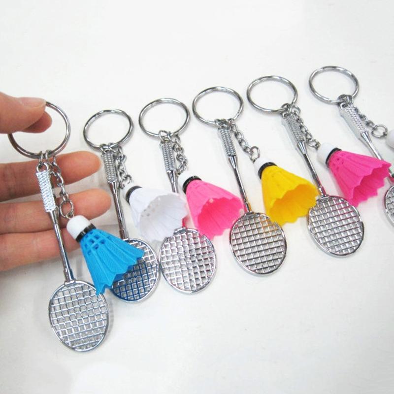 Badminton for Key Ring Charm Decors, Sports Lovers Creative Badminton Bat Cu