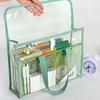 PVC Thickened Transparent Handbag Colorful Storage Bag Large Capacity Waterproof Portable Handbag File Pocket Students Office Supplies