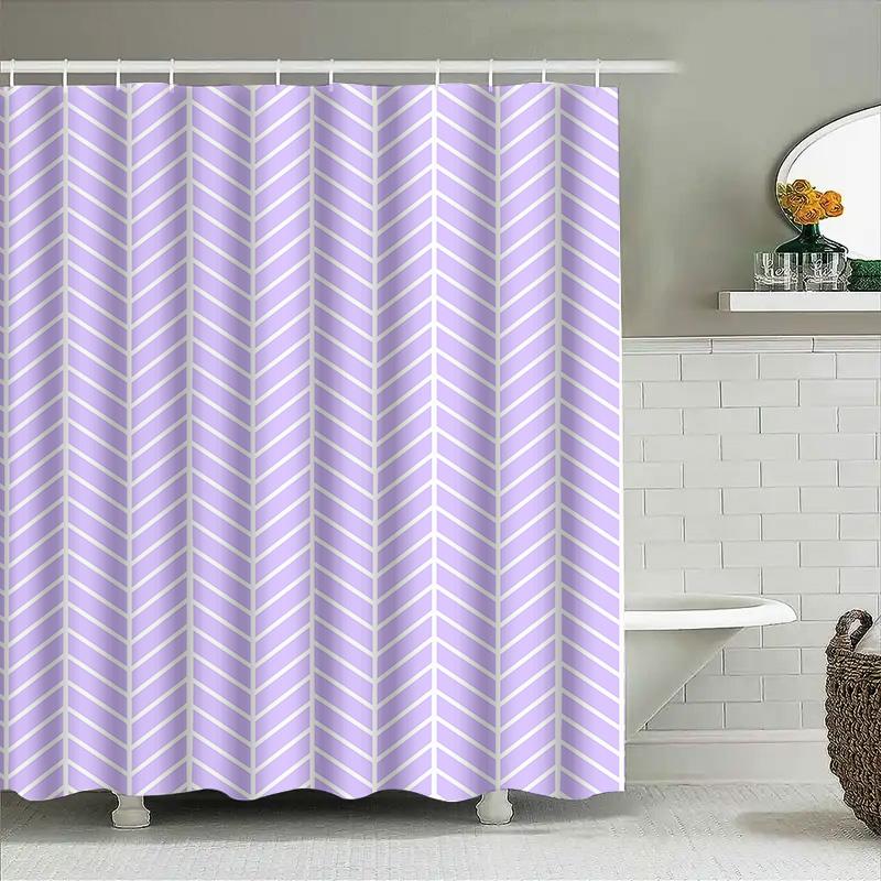 Bright Floral Shower Curtain Waterproof Bathroom Decor for Kids Adults Pink Blue Flower Design Polyester Fabric with Hook Set In