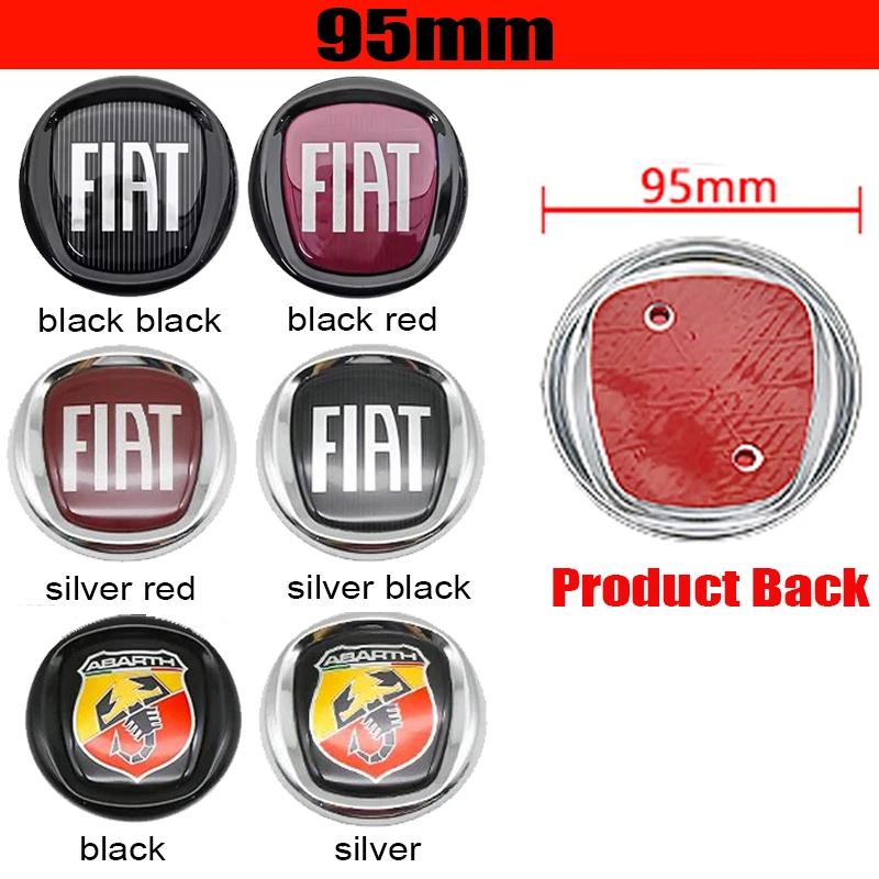 

75/85/95/100/120mm ABS Car Front Emblem Rear Trunk Emblem Sticke Logo For FIAT 500 Pulse Panda Tipo Abarth Strada 600 500L Mobi silver for Abarth