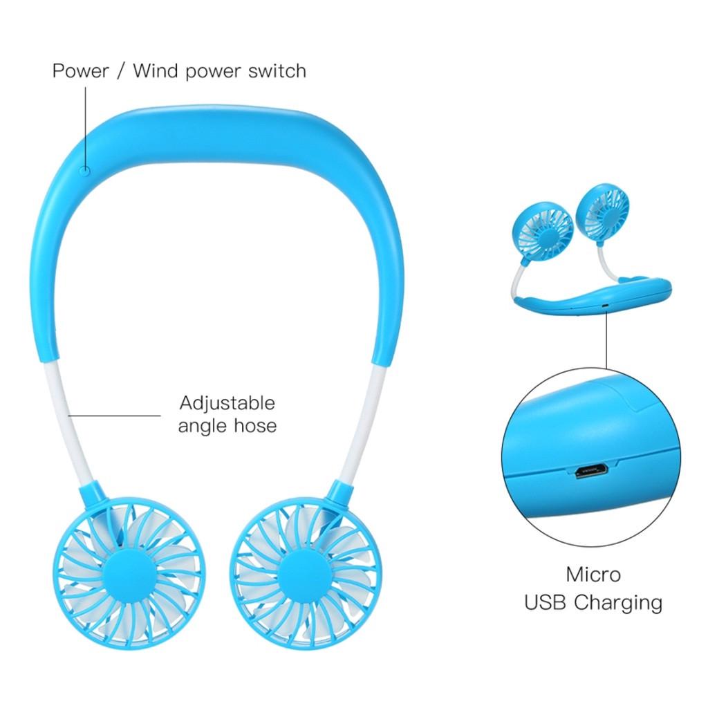 Rechargeable Portable USB Neckband Lazy Neck Hanging Style   Fan