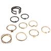 Ring Combination Set Hollow Diamond Simple Ring Ring 10 Set