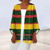 Women's Carnival Print Long Sleeve Knit Cardigan Button Jacket