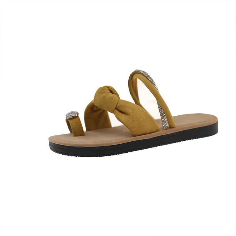 Tongs françaises à strass pour femmes, chaussures de plage et tongs d'été style féerique