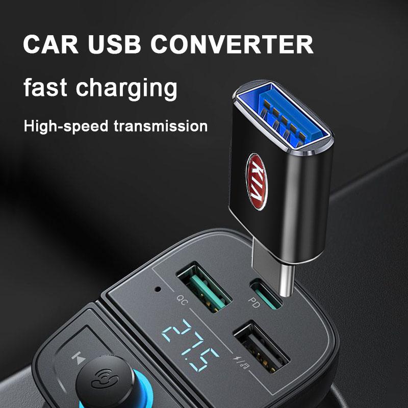 1PCS Car Usb Type C Cable Converter Charging Adapter Car Accessories For Kia Rio Ceed Sportage Cerato Soul Sorento K2 K5 Flip