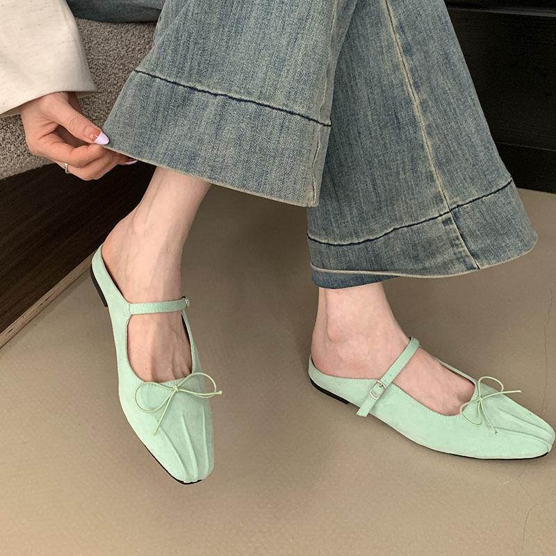 Mode Damen Flaches Schuhwerk Slipper Damen Flats Mit Schuhen Pantoletten Mode Schmetterlingsknoten Damen Flats Mary Janes Schuhe