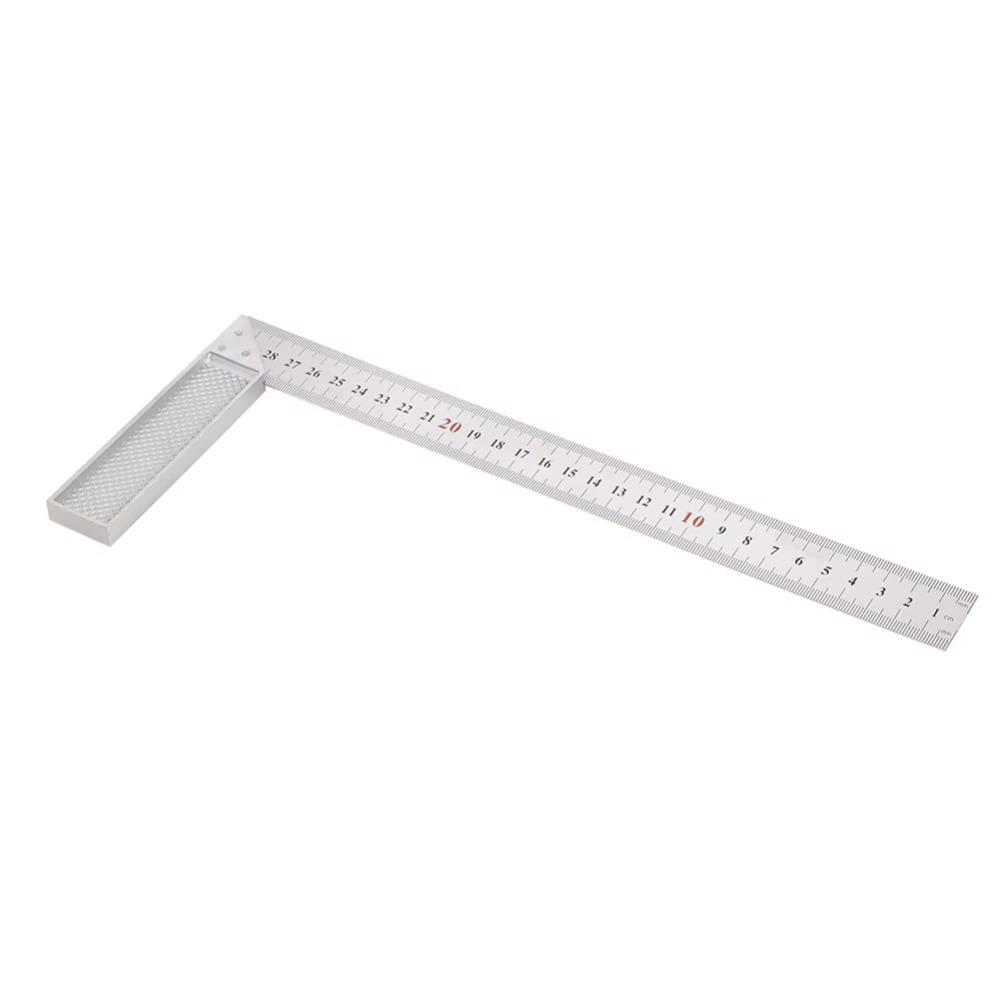 

Aluminum Handle Steel Ruler Stainless Steel Right Angle Turning Ruler L-Shaped Ruler Carpenter 30cm Ruler