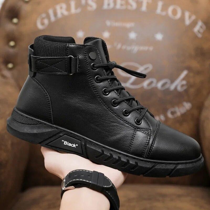 Black Men Casual Shoes New Men's Boots  Autumn Outdoor Comfort Man Driving Shoes Zapatos Para Hombres Hot Fashion Male Shoes