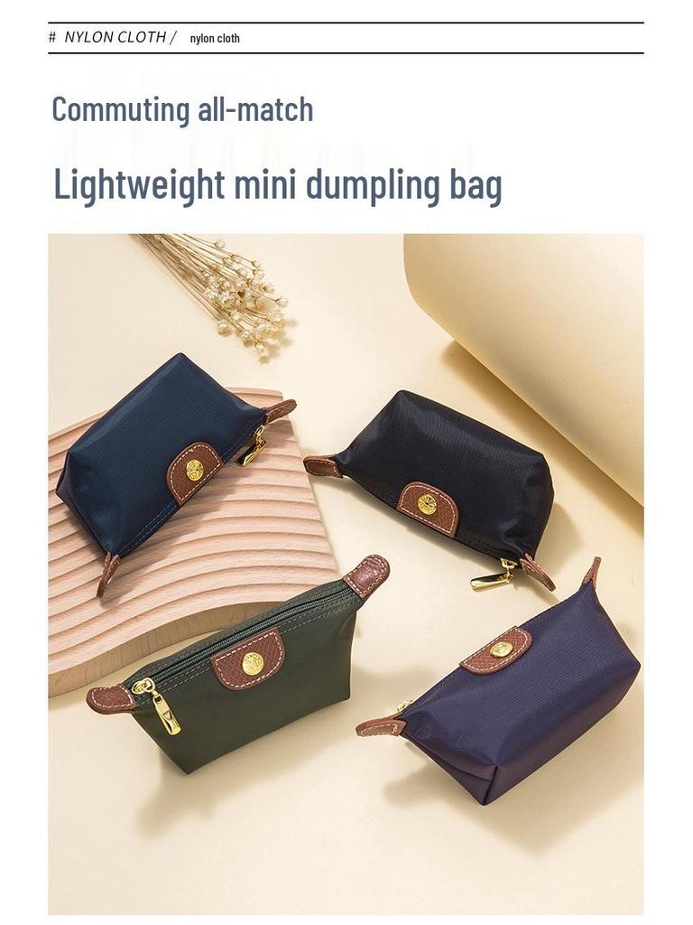 Mini Exquisite Coin Purse: Lightweight Nylon Dumpling Bag for Lipstick & Earphone Storage, Women's Stylish Accessory