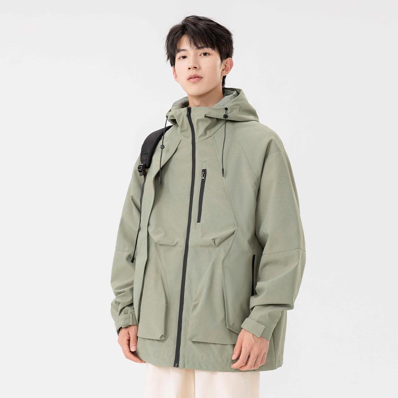 Men's Spring and Autumn American Functional Trendy Brand Big Pocket Loose Windproof Couple Hooded Jacket Jacket