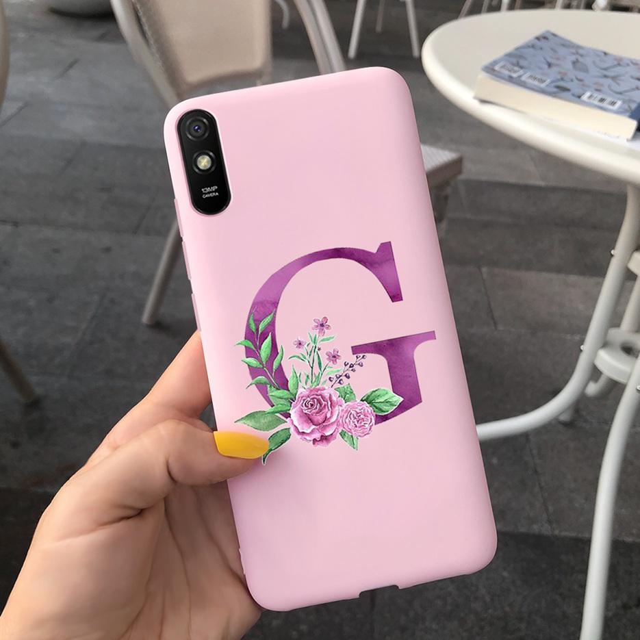For Xiaomi Redmi 9A Case Silicone Soft TPU Back Phone Protector Shell For Xioami Redmi 9AT 9 A Redmi9A T Cute Letters Cover Bags
