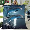 3D Fashion Dolphin Printed Four Seasons Blanket Sofa Cover Travel Bed Plush Blanket Travel Office Break Blanket Birthday Gift