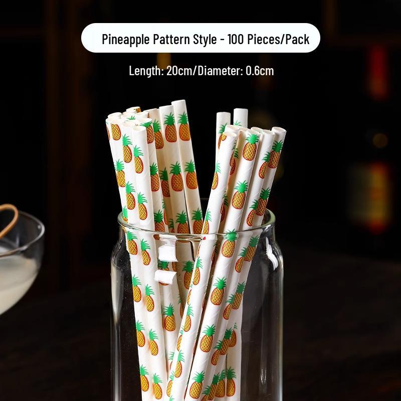100 Eco-Friendly Colored Paper Straws: Disposable, Creative Party Straws for Juice & Cocktails