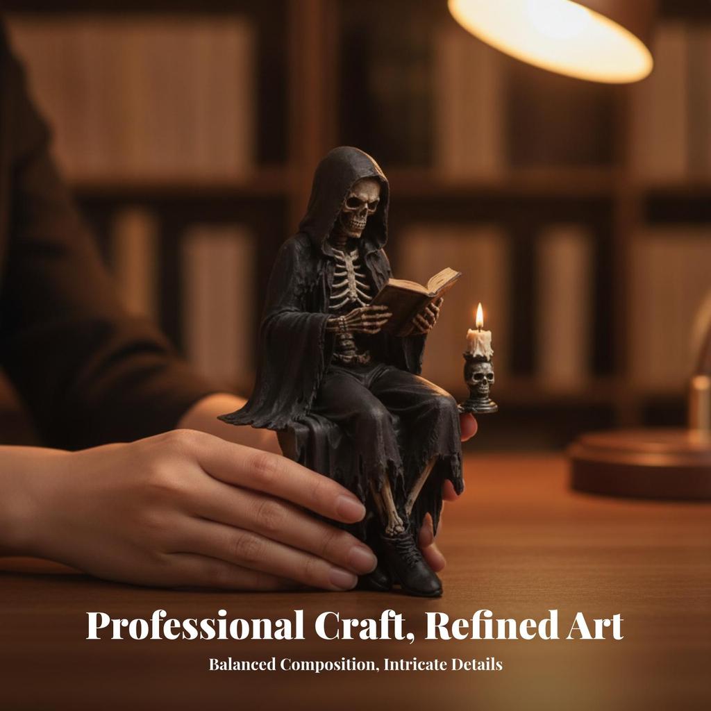 Character Figurine Gothic Statue Charming for Desk, Home Library, Collectors