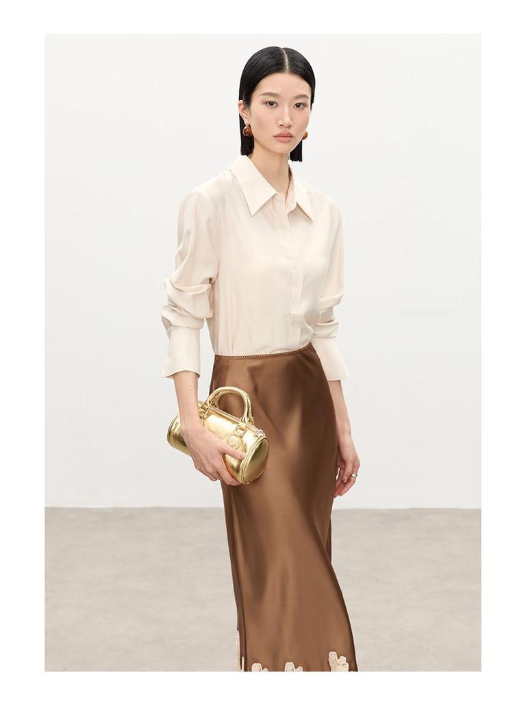 Elegancka damska długa spódnica z koronkowymi wstawkami z acetatu – 2026 Modny, przylegający do bioder design