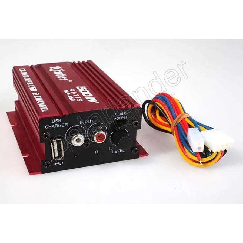 Car Amplifier 2 Channel Output MA150 500W HiFi Digital 12V Stereo Audio CD DVD MP3 USB Power Amplifier for Motorcycle &Car