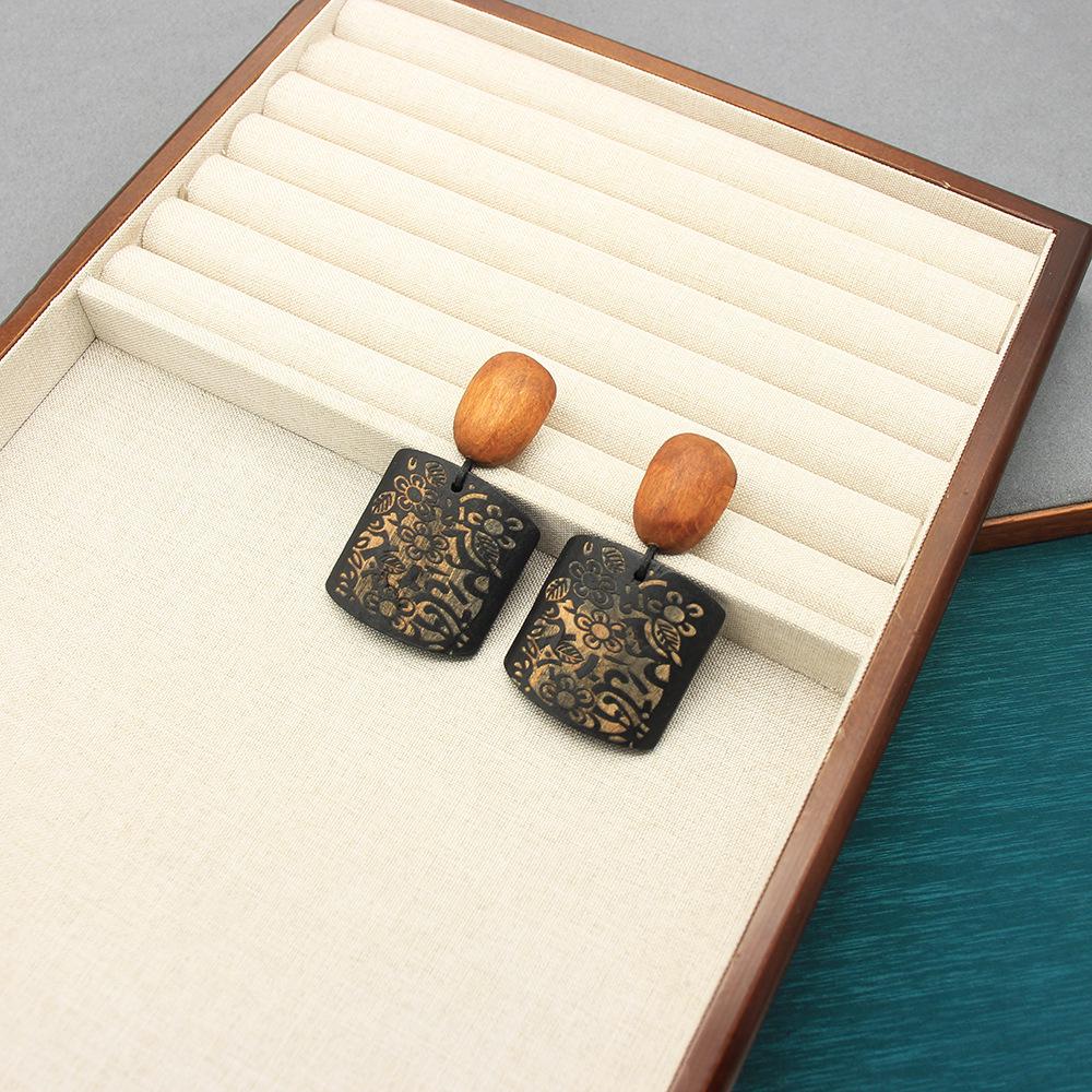 Vintage European & American Floral Brass-Oak Engraved Earrings