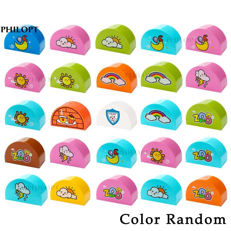 4/8pcs Big Size Building Blocks Arch Bricks 2x2  2x4Large Particles Compatible with Accessories Technic Science Technology Toys