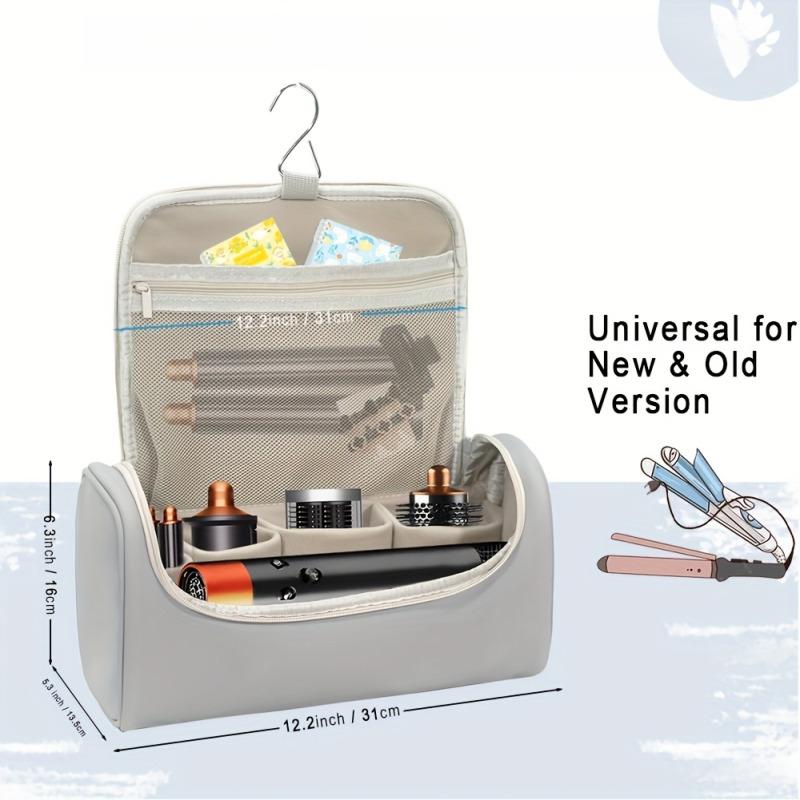 Portable Travel Organizer Case for D-Hair Dryer Set Fits Curling Barrels Smoothing Brushes with Zipper Closure Accessory Storage