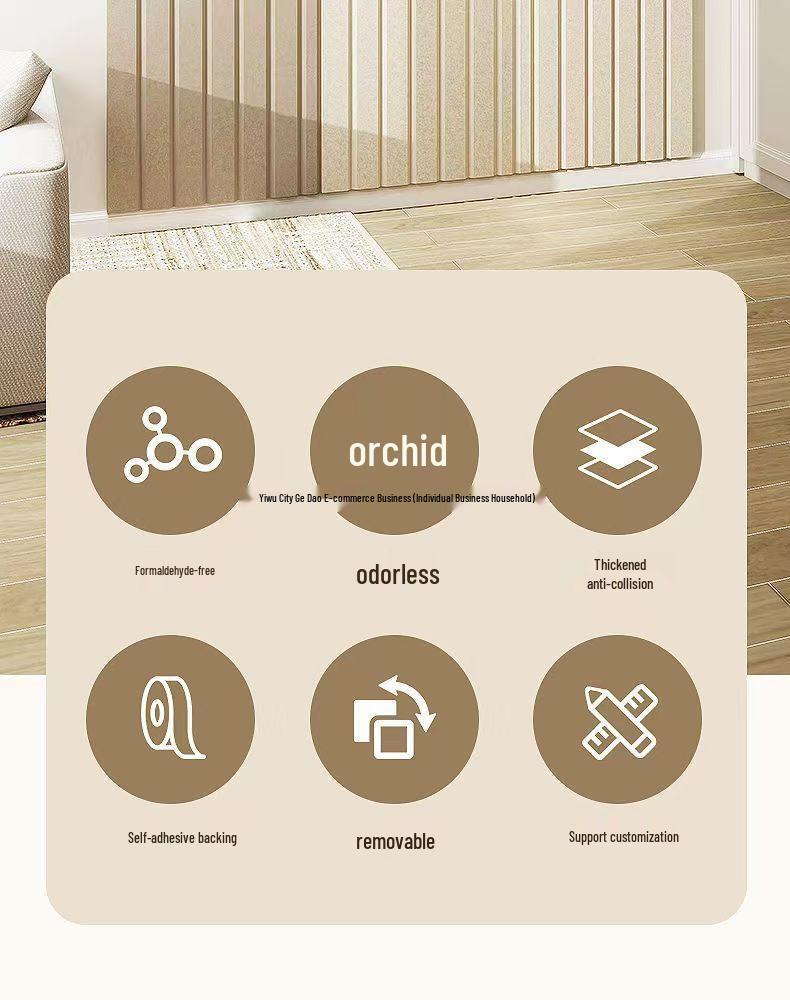 Selbstklebender Filz-Wandaufkleber: Kollisionsschutz, Schmutzabweisend, Dekorative Abdeckung für Wohnzimmer-Wandverkleidungen und Wandunebenheiten