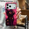 Phone Case: 2D Flat Design Suitable for iPhone 18, 17, 16, 15, 14, 13 Pro Film Protective Case, Couple Style, Red Version Black Cat, Christmas and Hal