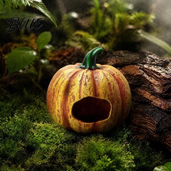 Aquarium Versteck Kürbis Aquarium Versteck Halloween Dekoration Harz Jack-O-Lantern Dekorationen Versteckhöhle für Betta Garnelen Hohl