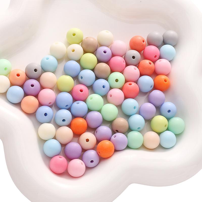 Handmade Beads 6-16mm Acrylic Mixed Colors Mixed Batch Frosted Round Beads Handmade Diy Hand Stringing Beads Jewelry Accessories Material Package