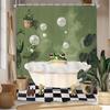 Funny Frog Cute Shower Curtain  Animal Hilarious Green Plant Vintage Bathroom Set Accessories Decor with 12 Pack Hooks