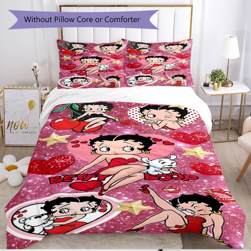 3pcs Duvet Cover Set (1*Duvet Cover + 2*Pillowcase, Without Core), Sexy Doll Print Soft All‑Season Bedding Set, Home Bedroom Decor Gift