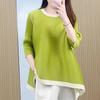 Tops for Women Spring New Style Casual Mid-sleeve T-shirts Loose Fashion Pleats