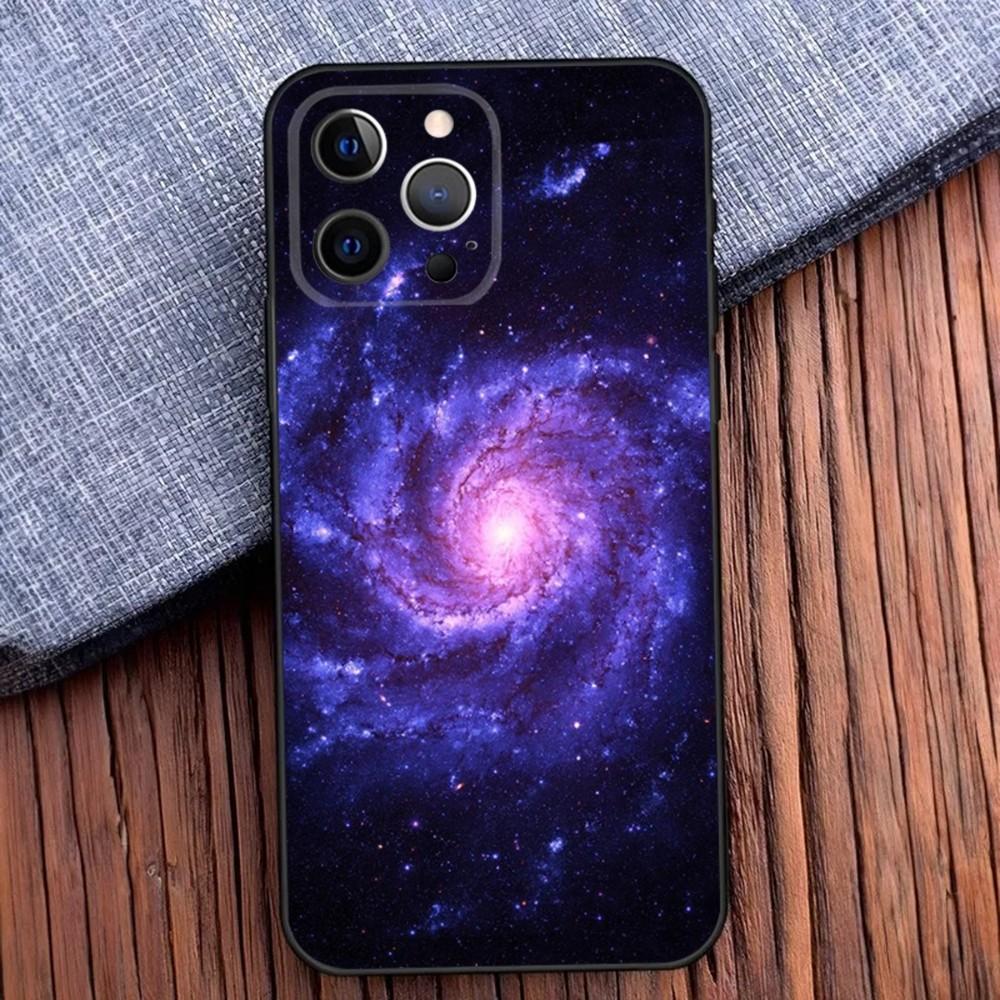 Space For Galaxy Universe Phone Case For iPhone 16,15,14,13,12,11,Pro,X,XS,Max,XR,Plus,Mini Black Soft Silicone Case